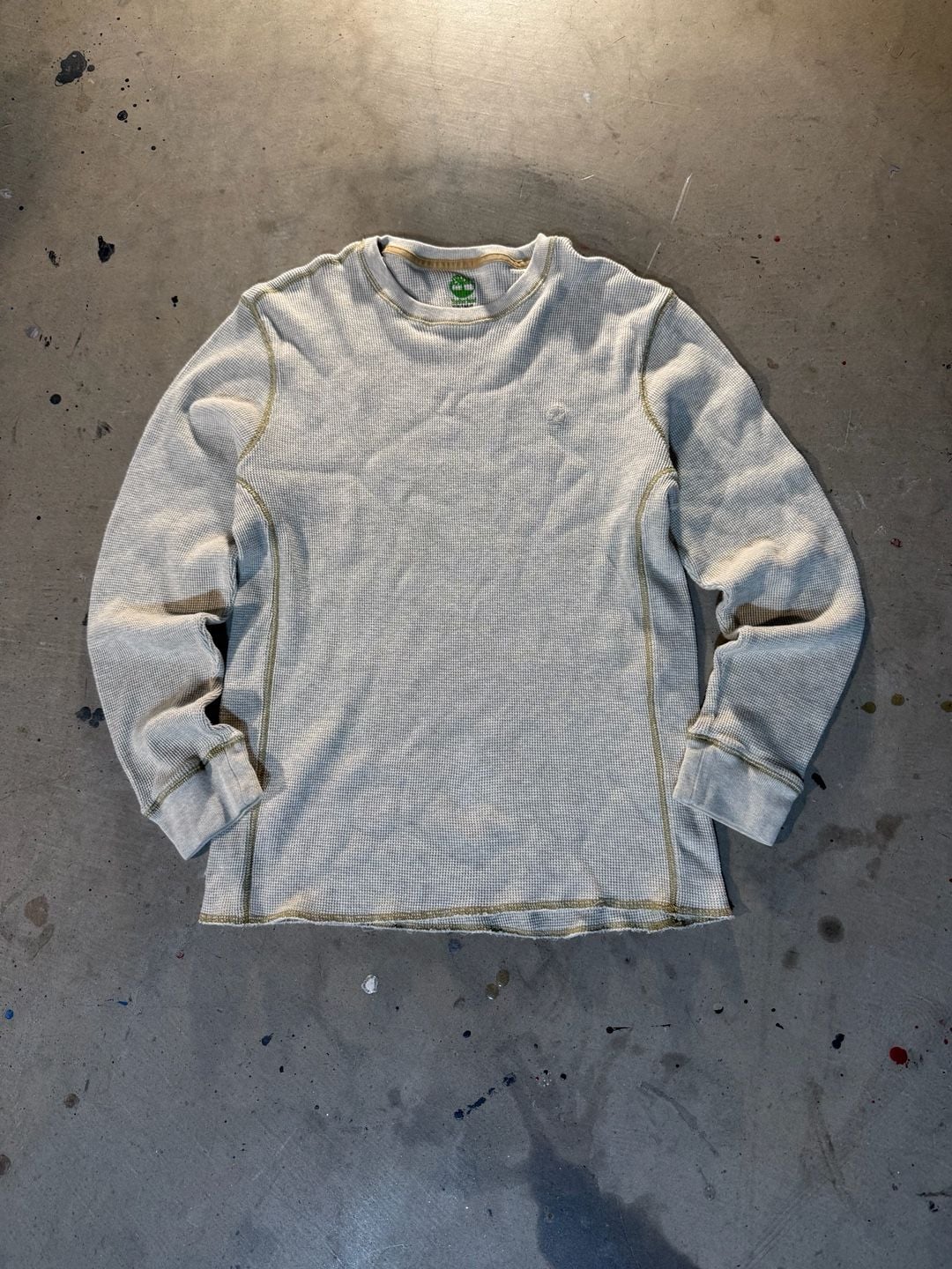 Timberland Thermal Long Sleeve Shirt Size M Off White Cotton 3