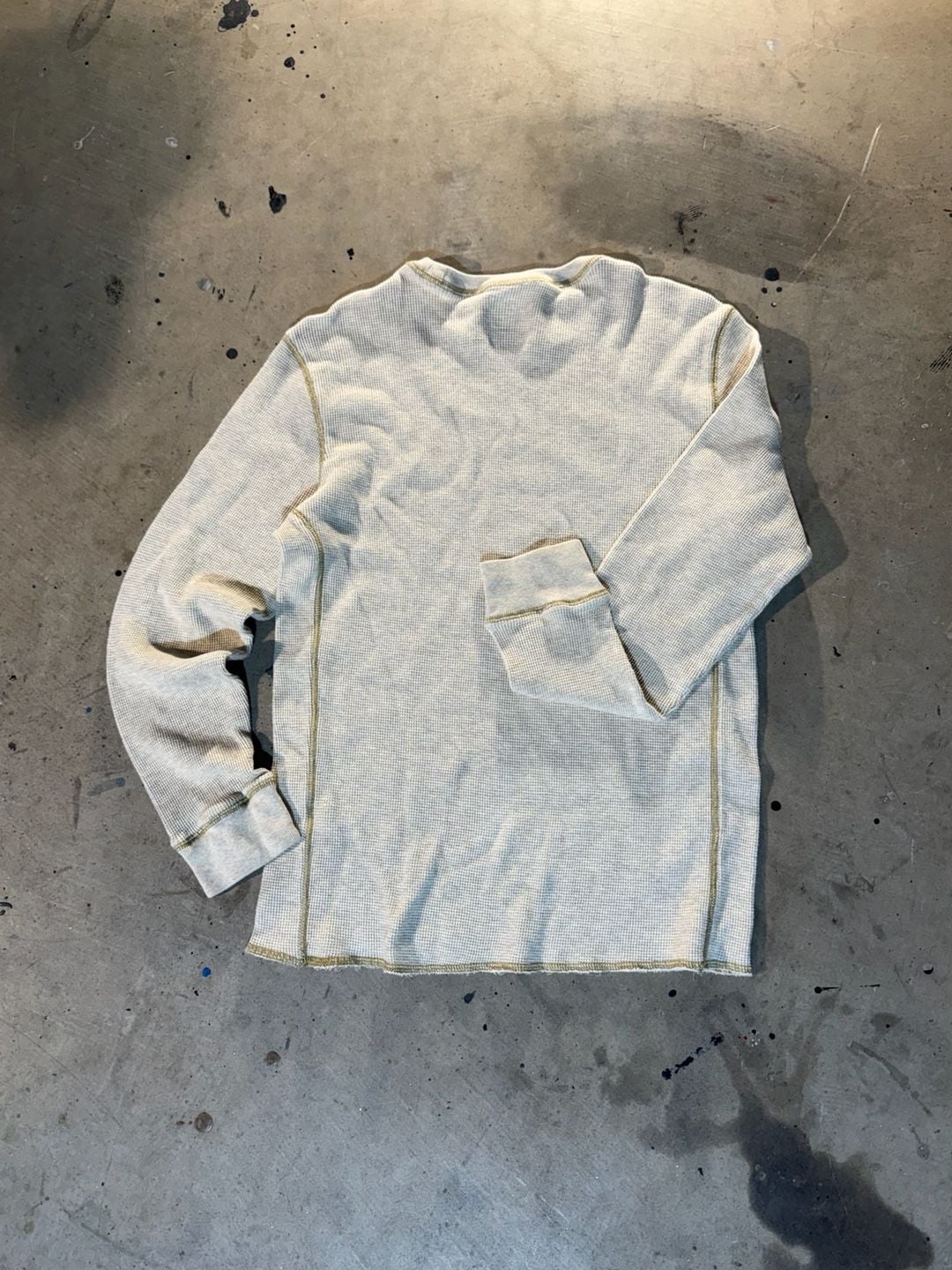 Timberland Thermal Long Sleeve Shirt Size M Off White Cotton 6