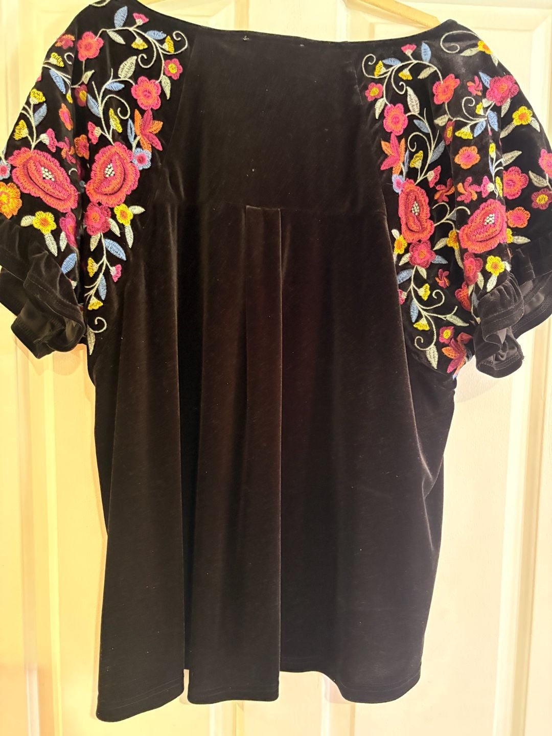 NEW! Lauren Conrad Womens Pleated Top ~ Short Sleeve ~ Black ~ Plus Size 4X 13