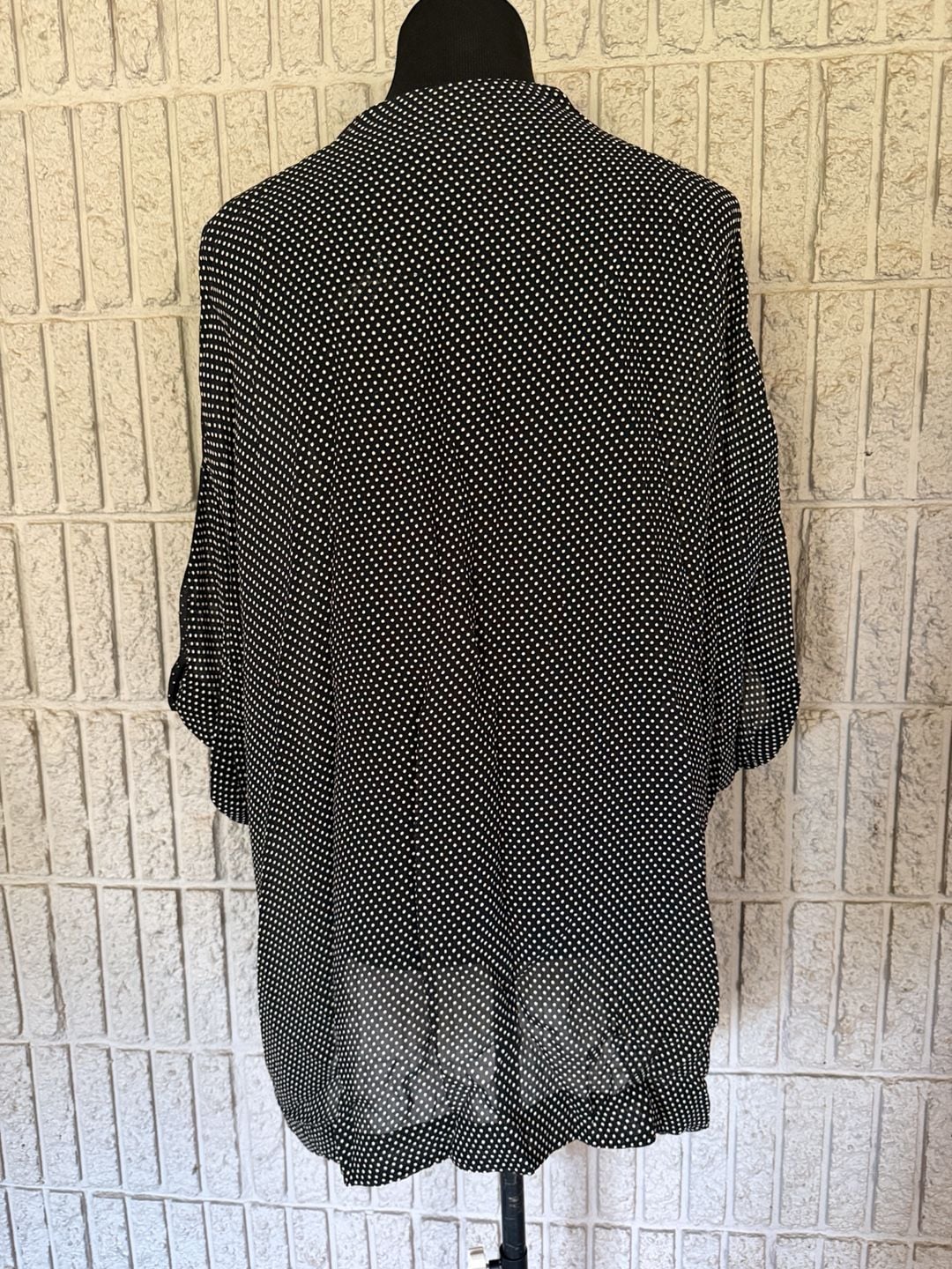 909 Alembika Polka Dot Top Size 2 Black And White 4