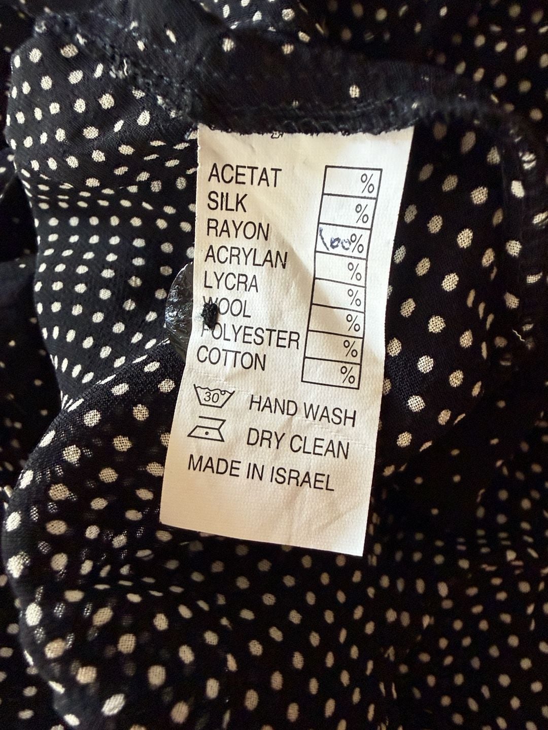 909 Alembika Polka Dot Top Size 2 Black And White 5