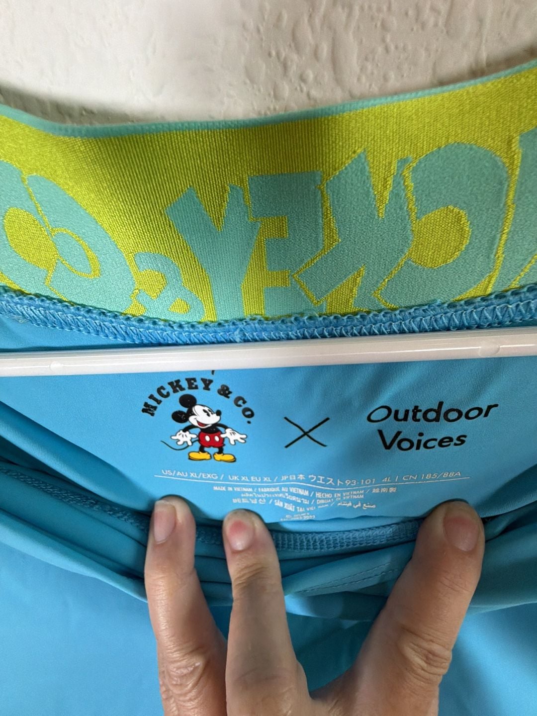 Outdoor Voices x Mickey & Co. Shorts Size XL Blue Mickey Snacks 7