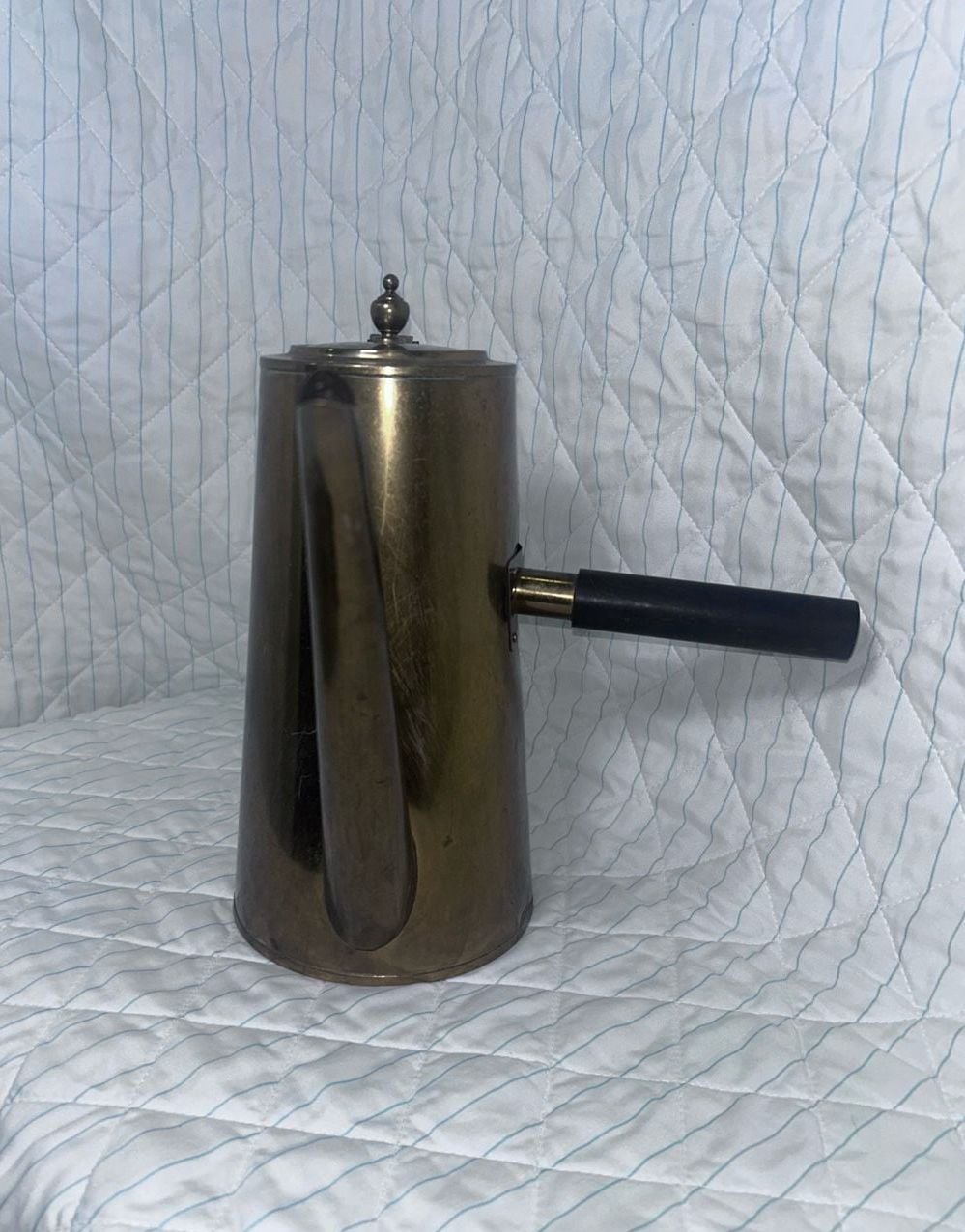 Vintage Brass Coffee Pot Side Handle 2