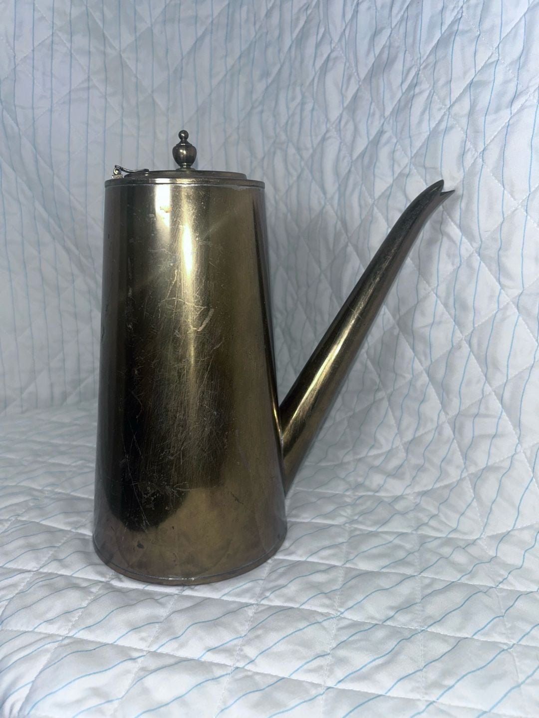 Vintage Brass Coffee Pot Side Handle 4