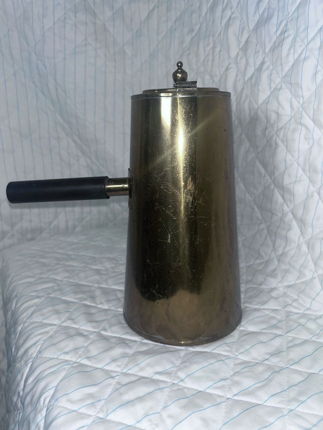 Vintage Brass Coffee Pot Side Handle 5