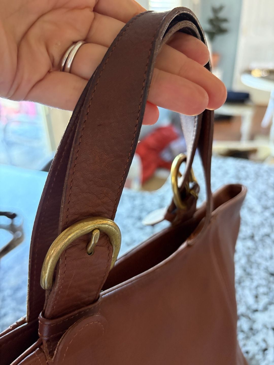 Vintage Coach Soho Waverly Bag 4133 British Tan Leather Zip Tote Handbag 90s 7