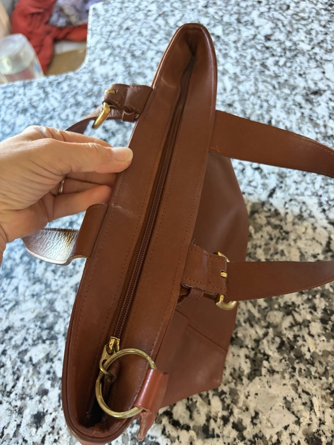 Vintage Coach Soho Waverly Bag 4133 British Tan Leather Zip Tote Handbag 90s 8