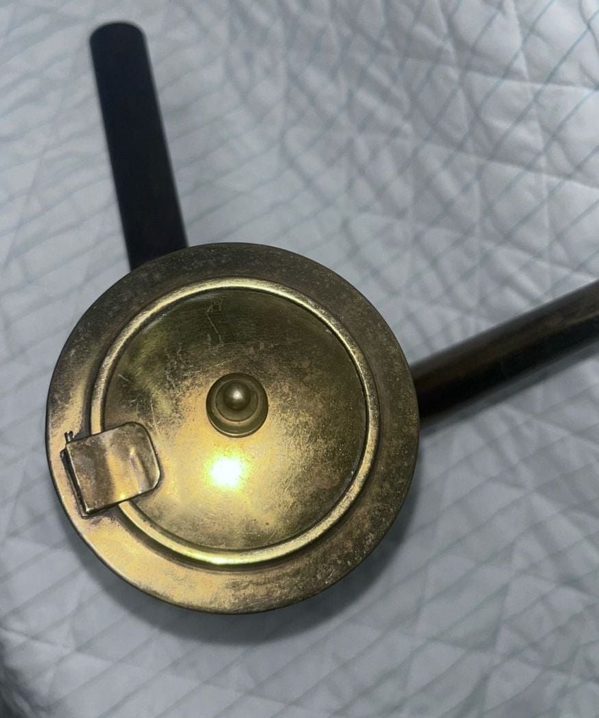 Vintage Brass Coffee Pot Side Handle 8