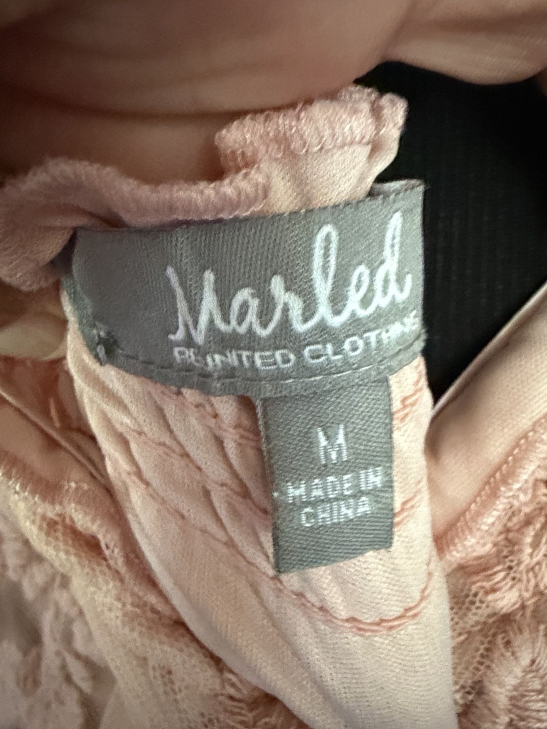 910 Marled Reunited Clothing Blouse Size M Rose Lace 5