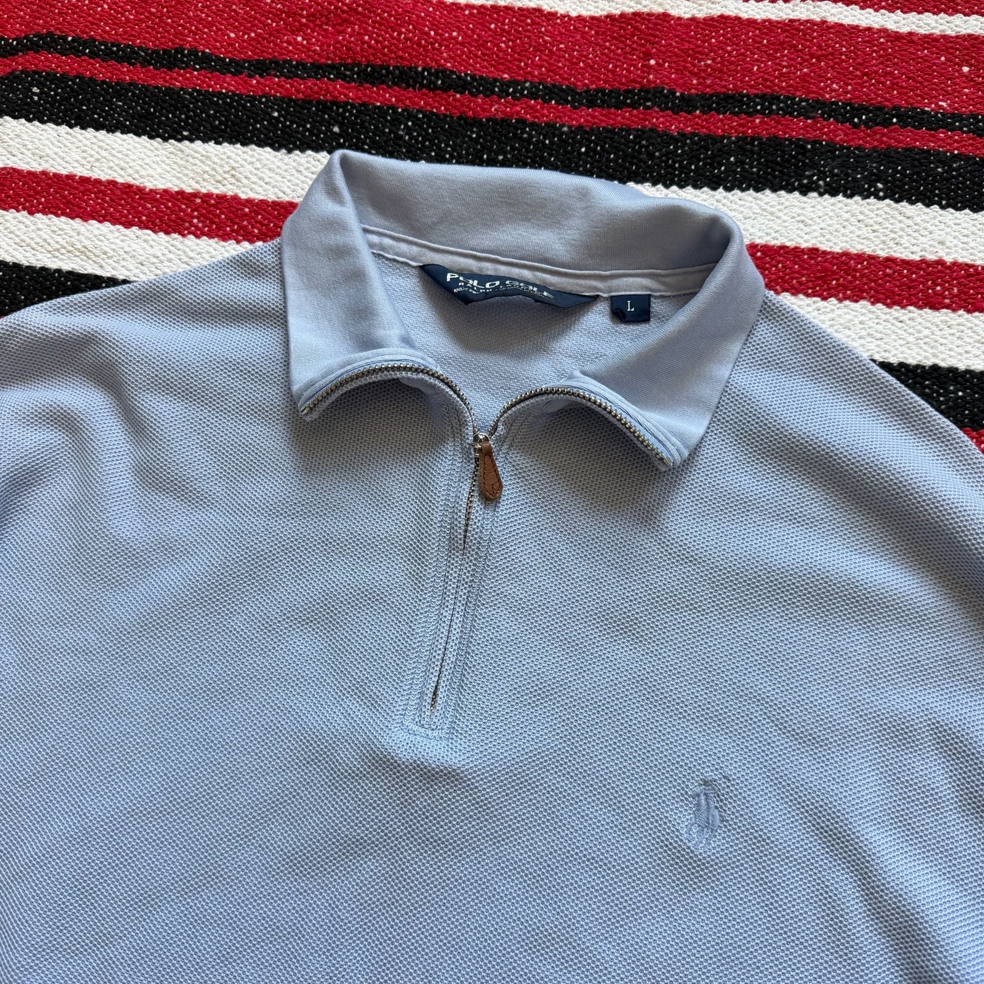 Rare Vintage Polo Ralph Lauren Thermal 1/4 Zip Sz L 3