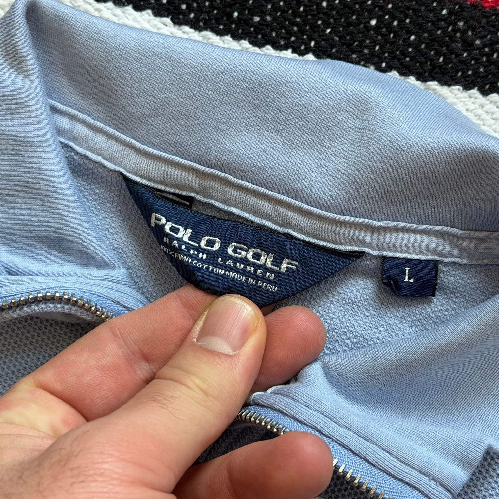 Rare Vintage Polo Ralph Lauren Thermal 1/4 Zip Sz L 4