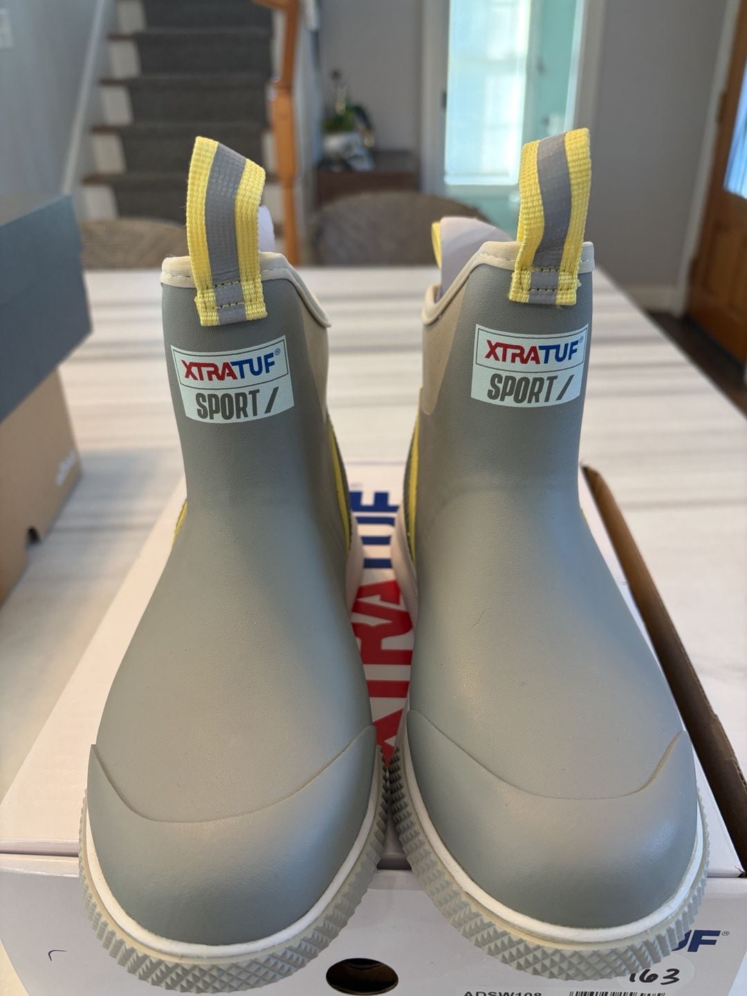 Xtratuf Salmon Sisters Ankle Deck Sport Boot Size 6 Grey Yellow 3