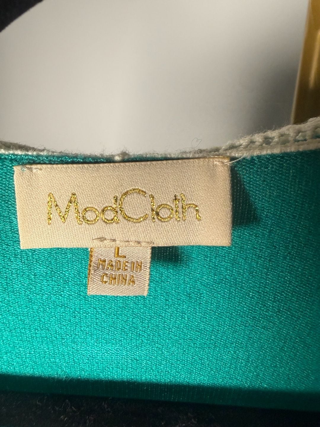 ModCloth Crop Cardigan Size L Teal Crochet Collar Sweater 3