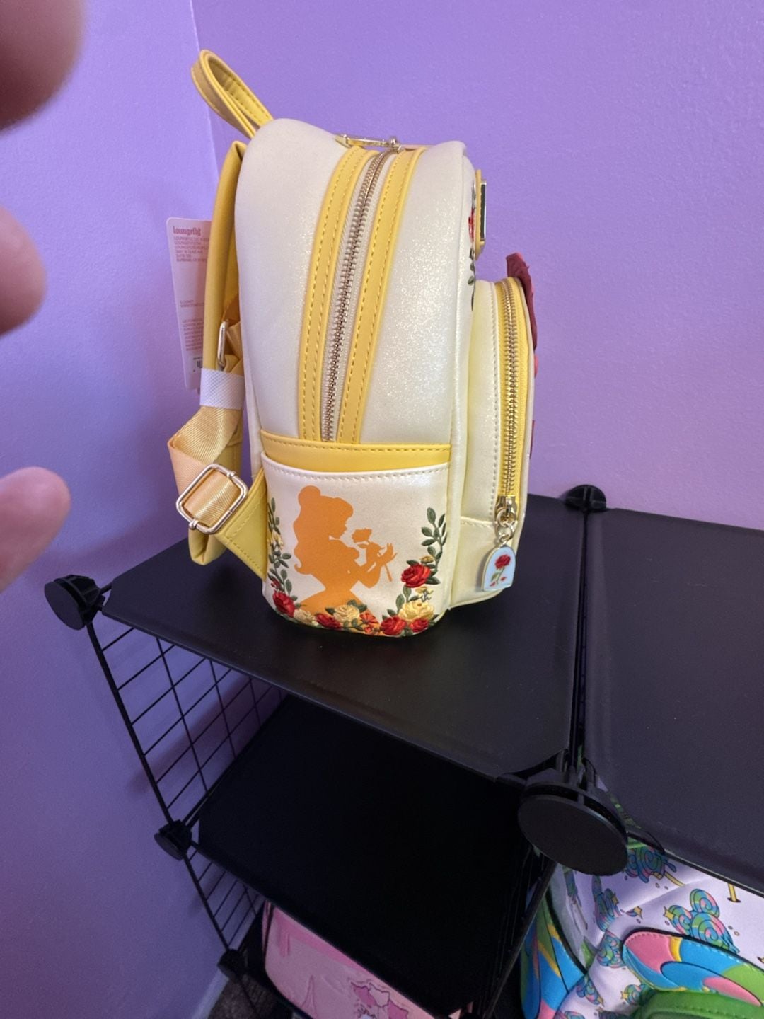 Loungefly Disney Beauty and the Beast Enchanted Rose Shimmer Mini Backpack 4