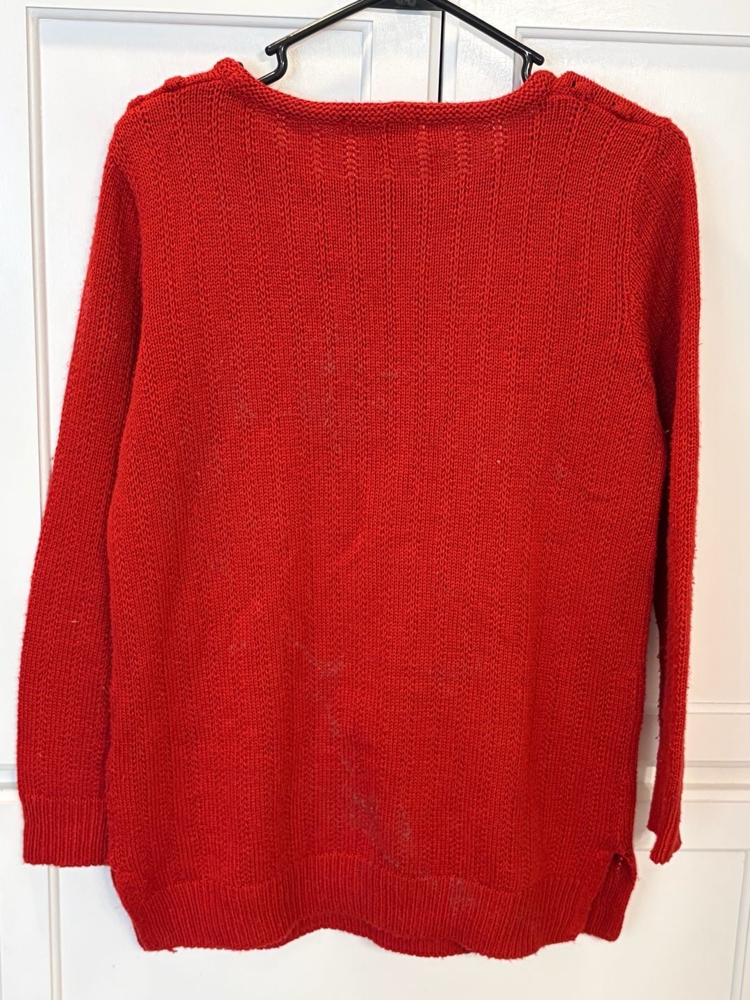 Joe Fresh Women’s Small Red Bobble Knit Sweater Textured Pullover Cozy Crewneck 4