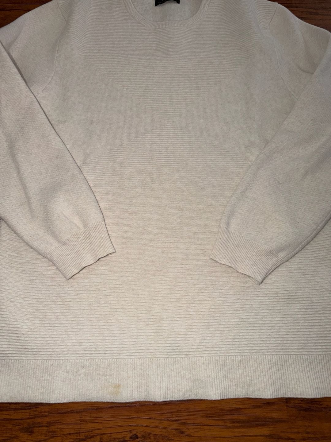 Zara Textured Knit Crew Neck Sweater Off White 4