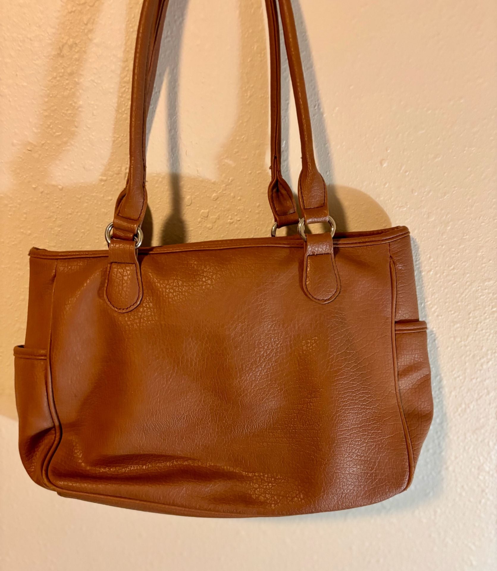 Reflections Brown Faux Leather Tote Shoulder Bag 6