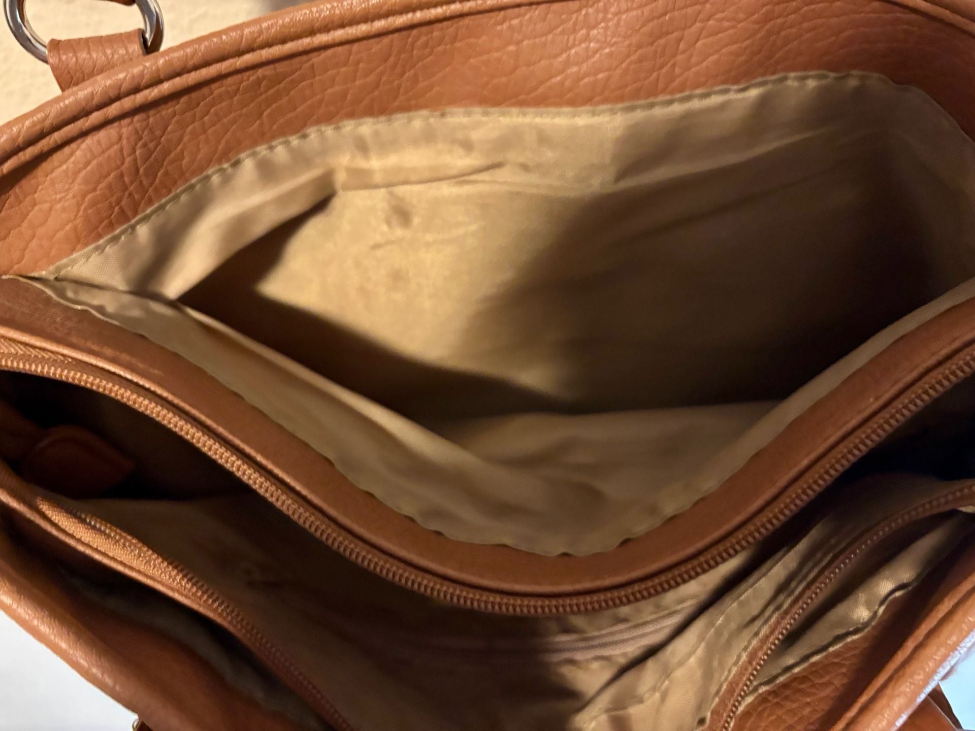 Reflections Brown Faux Leather Tote Shoulder Bag 10