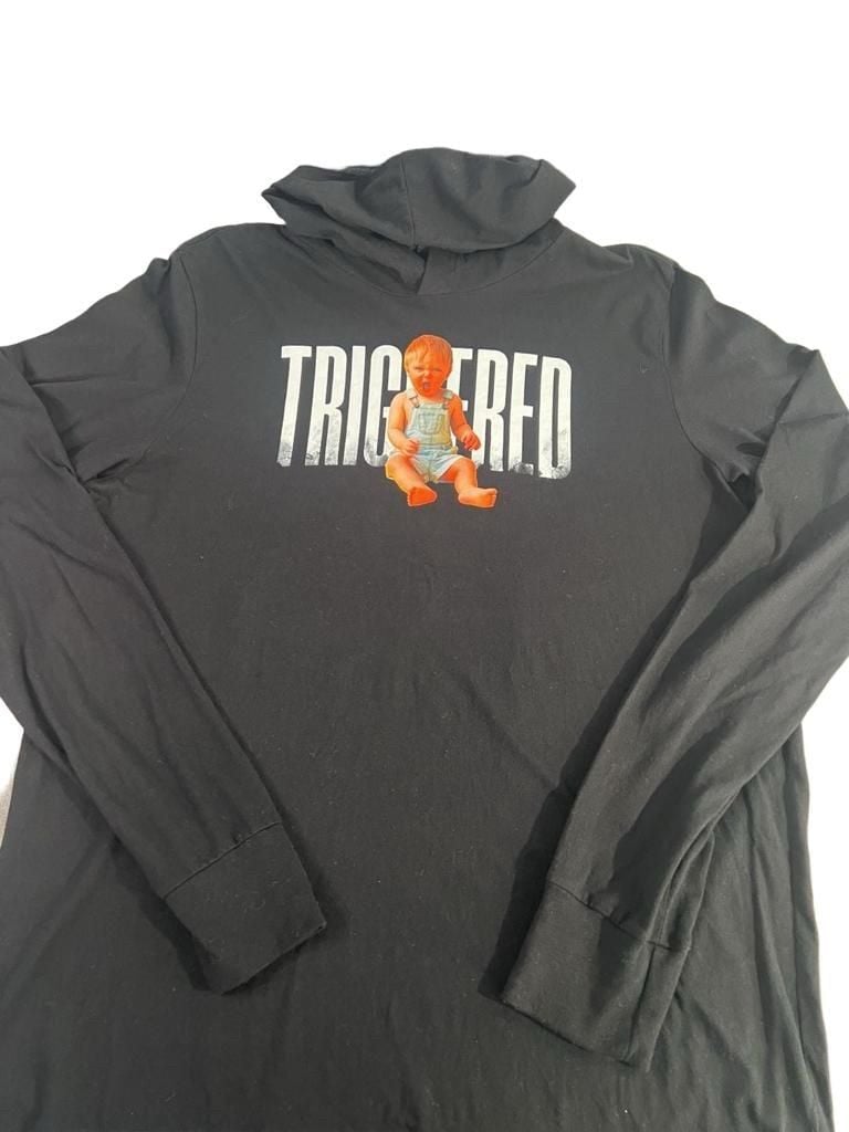 Bella + Canvas Triggered Hoodie Size XL Black Graphic Long Sleeve 2