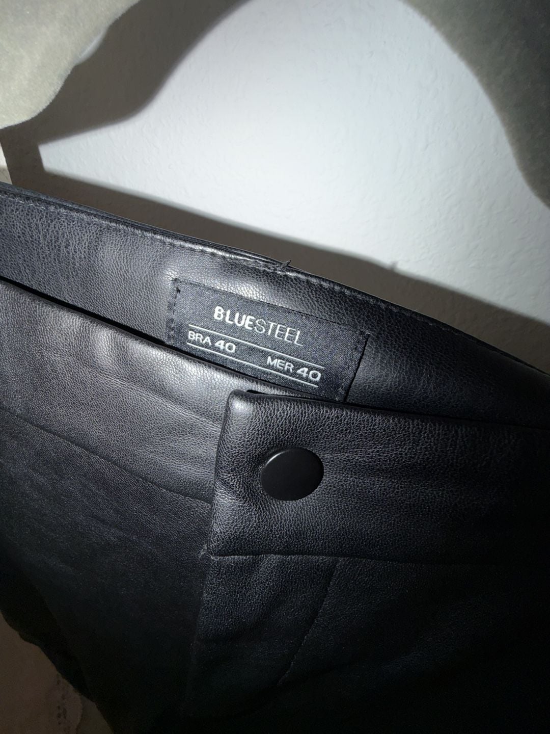 Blue Steel Faux Leather Pants Size 40 Black 3