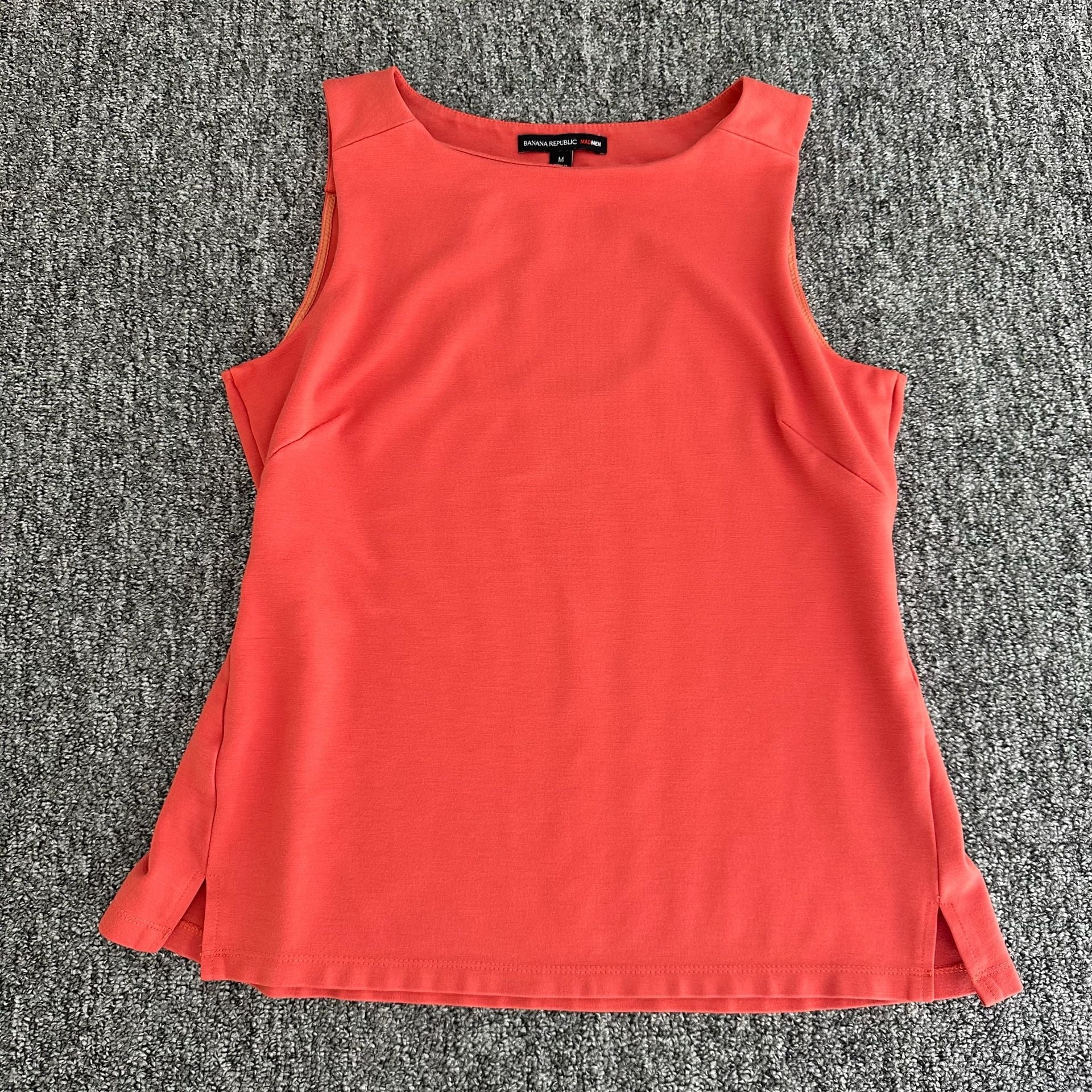 Banana Republic Coral Pink Sleeveless Tank Top Scoop Back Size M 11