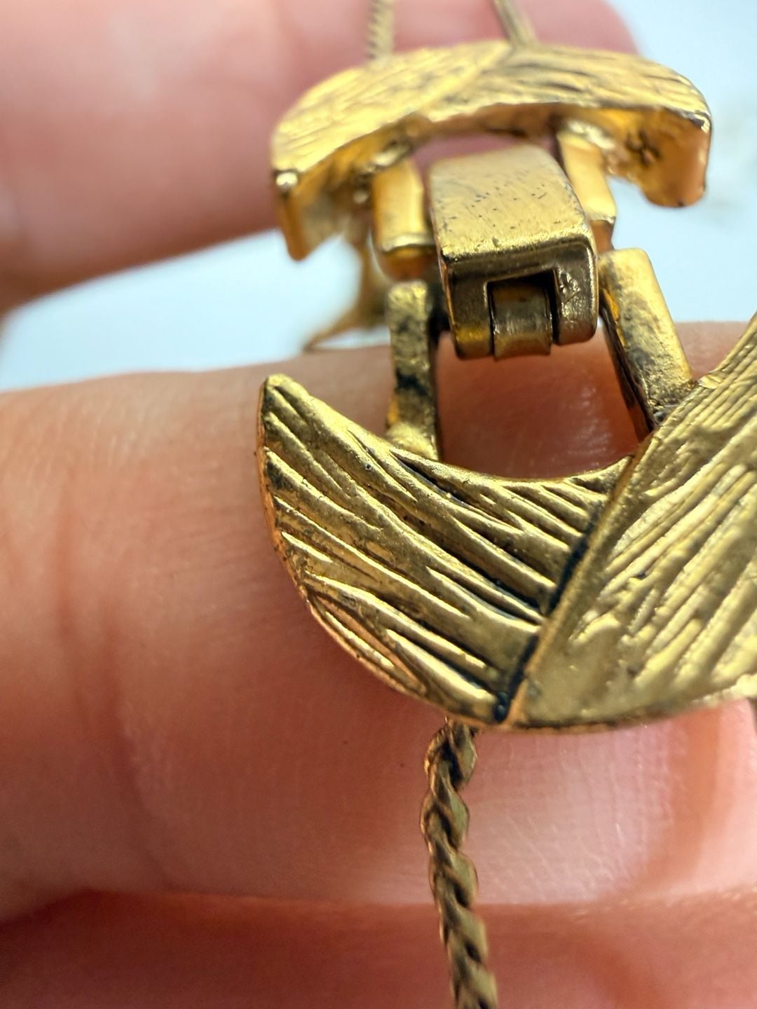 Vintage Gold Tone Cherub Angel Charm Bracelet Size 7.5 7