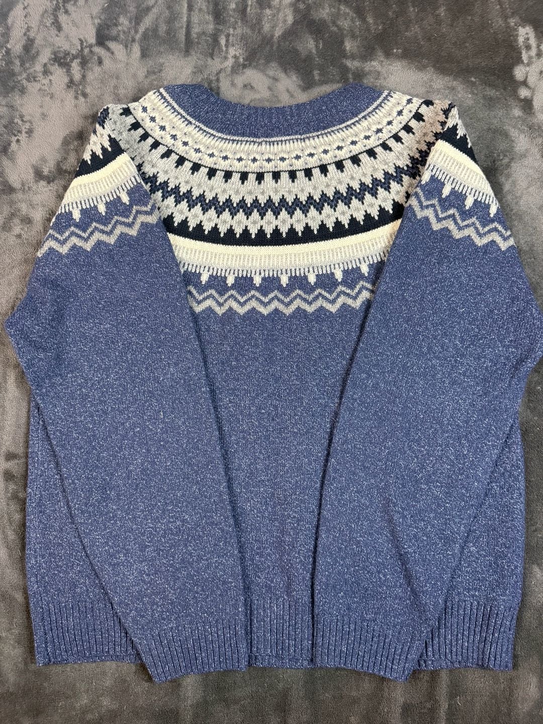 Women’s Weatherproof Vintage Fair Isle Crewneck Sweater Size M Blue#174 6