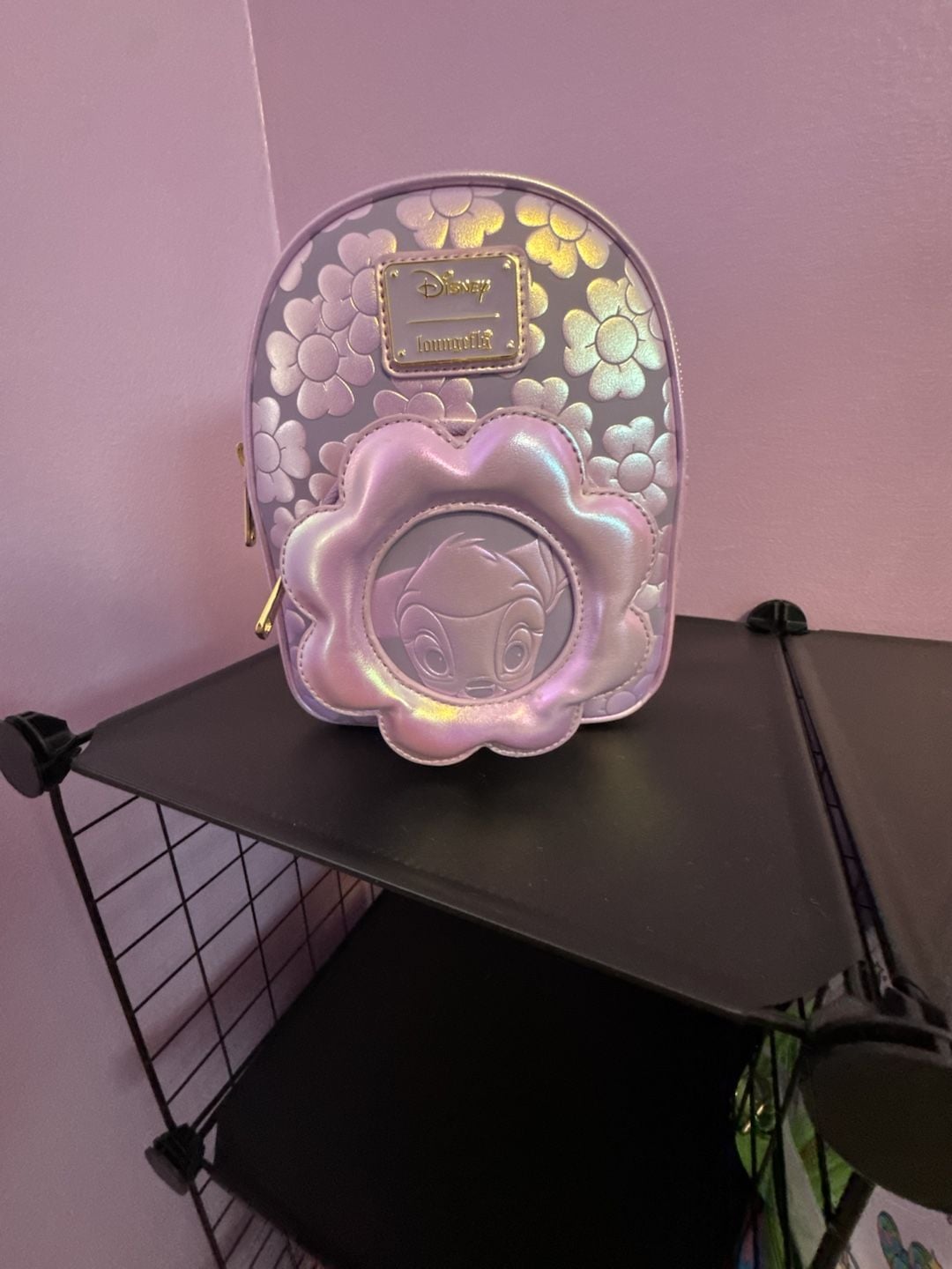 Loungefly Disney Bambi Iridescent Floral Convertible Mini Backpack 2