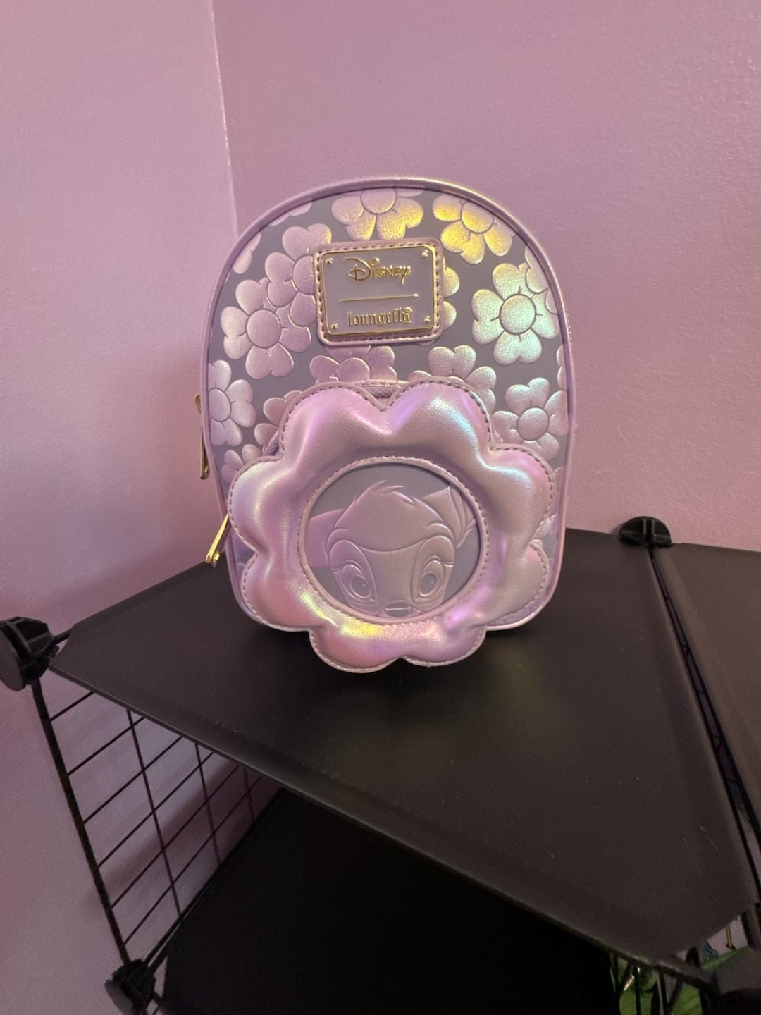 Loungefly Disney Bambi Iridescent Floral Convertible Mini Backpack 3