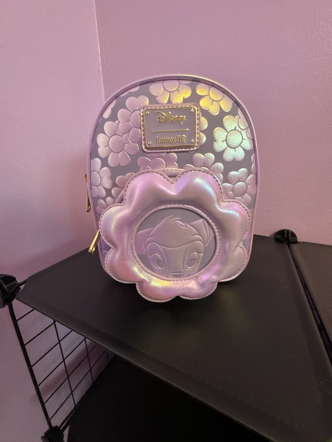 Loungefly Disney Bambi Iridescent Floral Convertible Mini Backpack 4