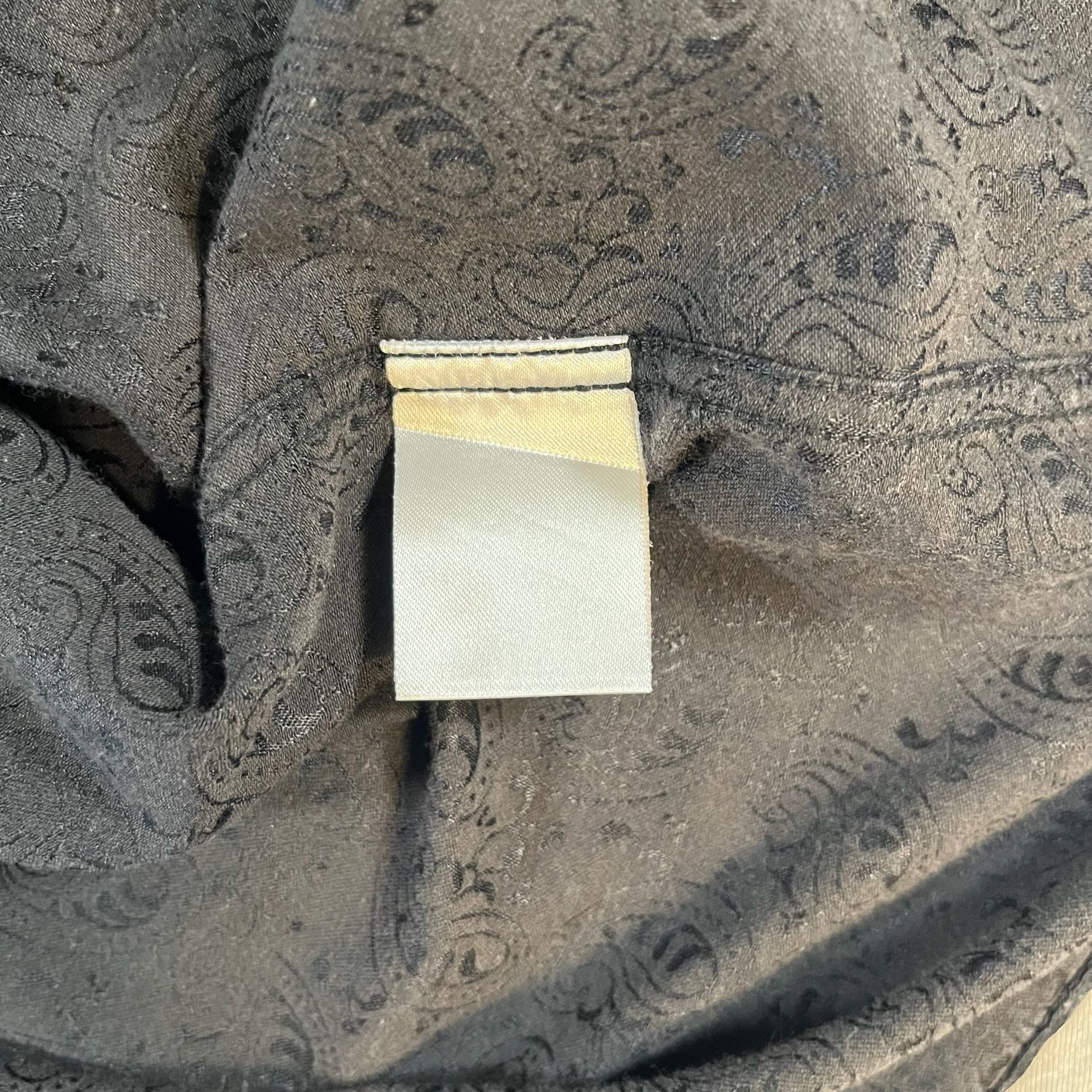 Via Uomo Black Paisley Button Up Shirt Men’s XL 8