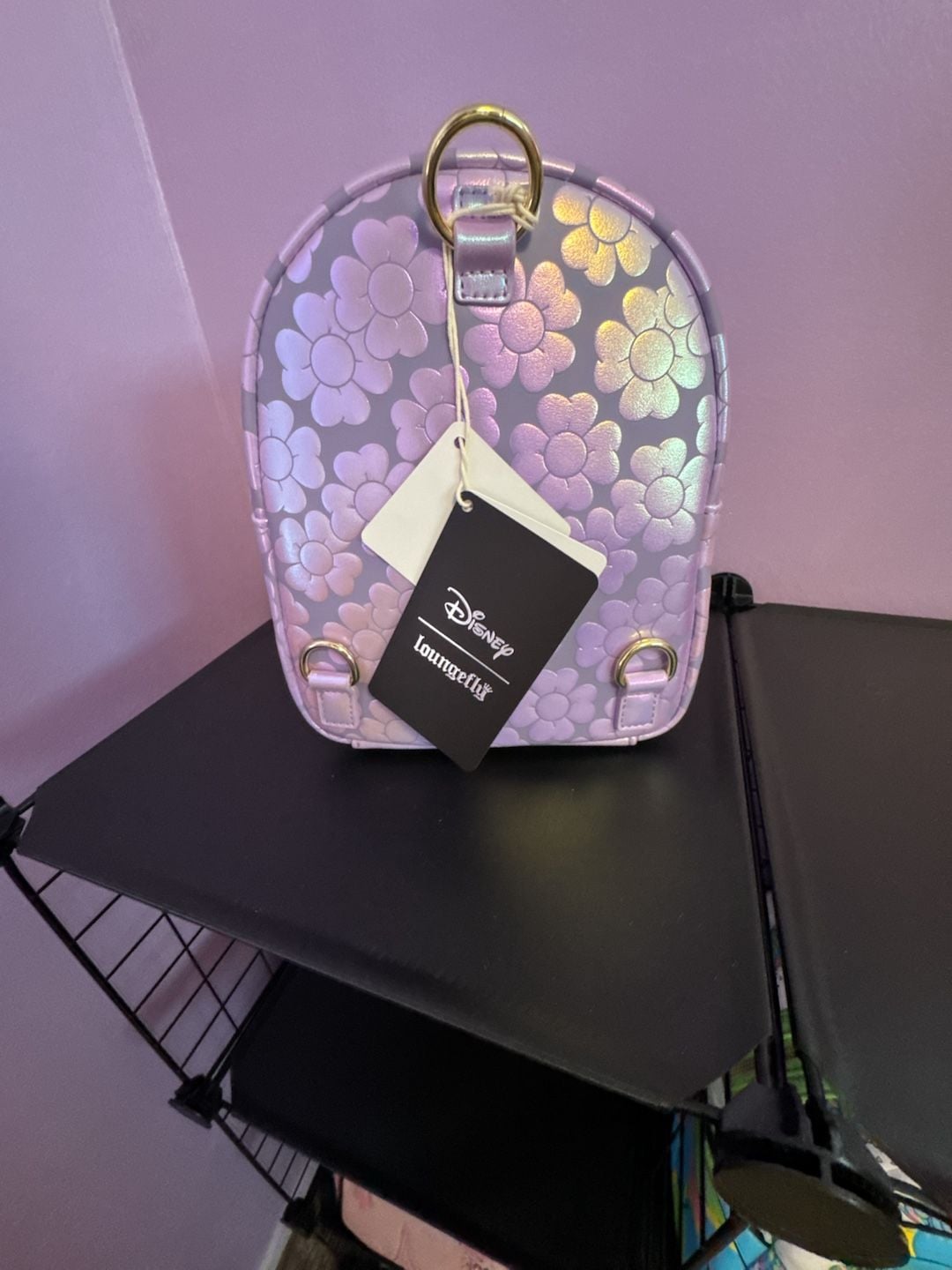 Loungefly Disney Bambi Iridescent Floral Convertible Mini Backpack 7