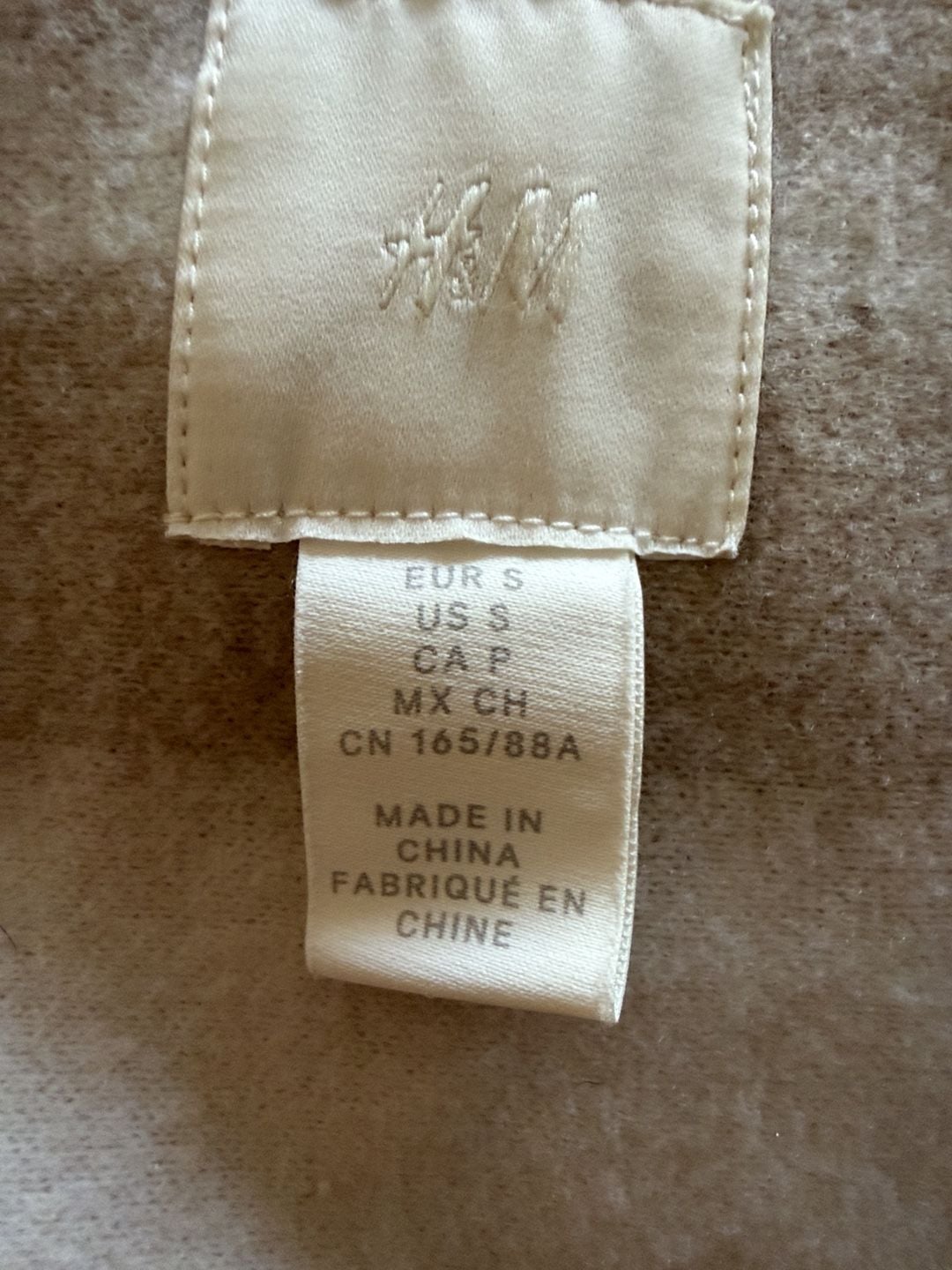 912 H&M Plaid Long Vest Size S Beige Cream Sleeveless 5