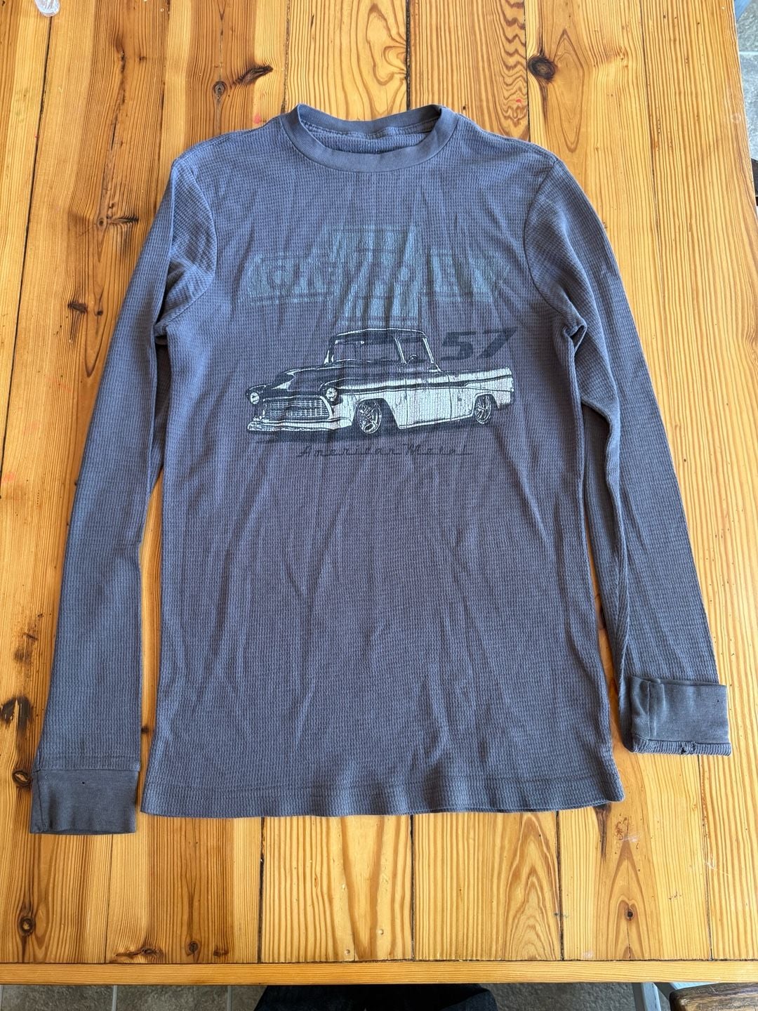 Chevrolet 57 Truck Thermal Long Sleeve Shirt Grey 2