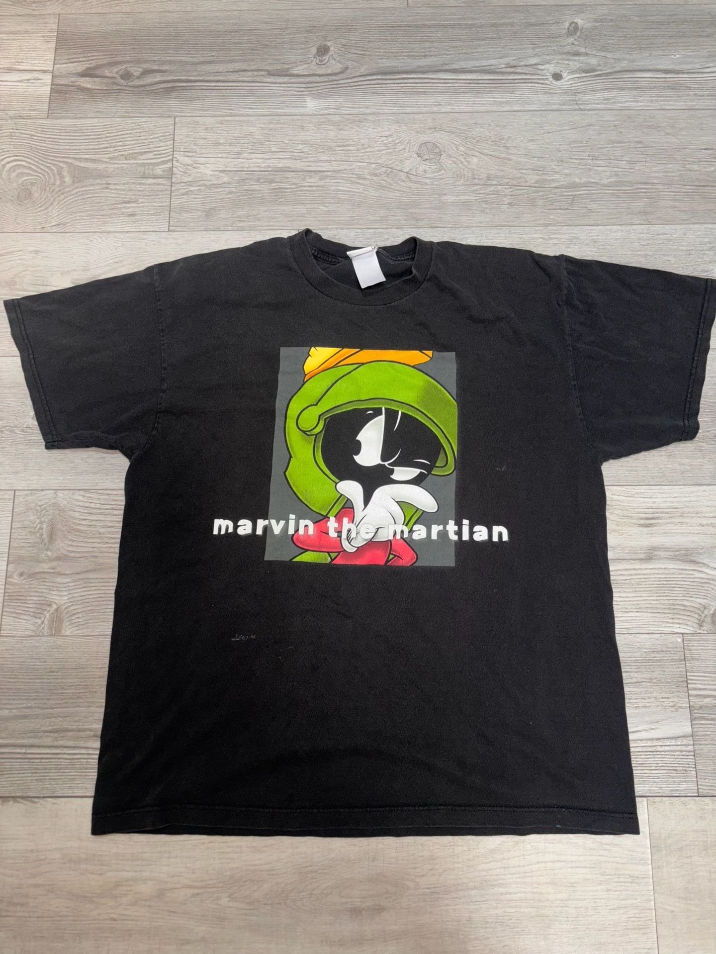 Warner Bros. Marvin the Martian T-Shirt Black Graphic Tee 1