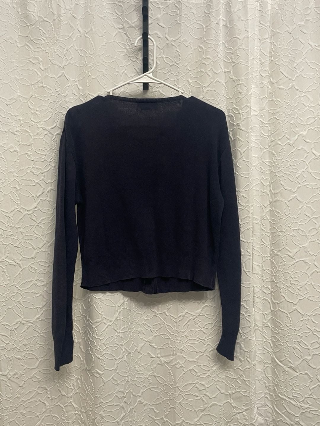Vintage Y2K Blue Asphalt Navy Blue Button Up Cropped Cardigan Sweater L 3