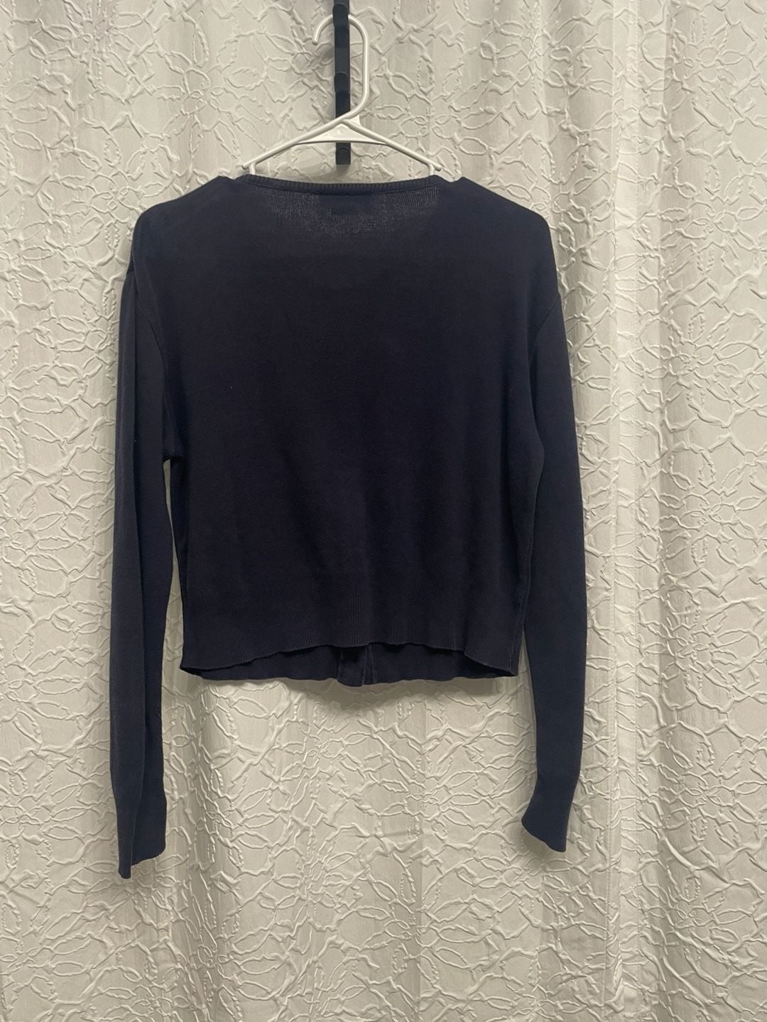 Vintage Y2K Blue Asphalt Navy Blue Button Up Cropped Cardigan Sweater L 5
