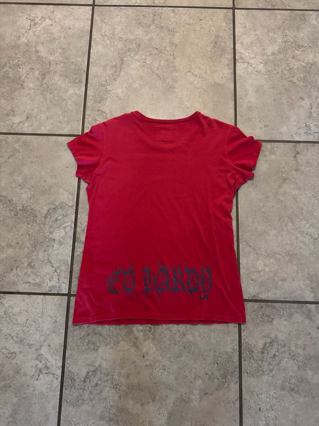Ed Hardy Love Kills Slowly Rhinestone T-Shirt Size M Red 4