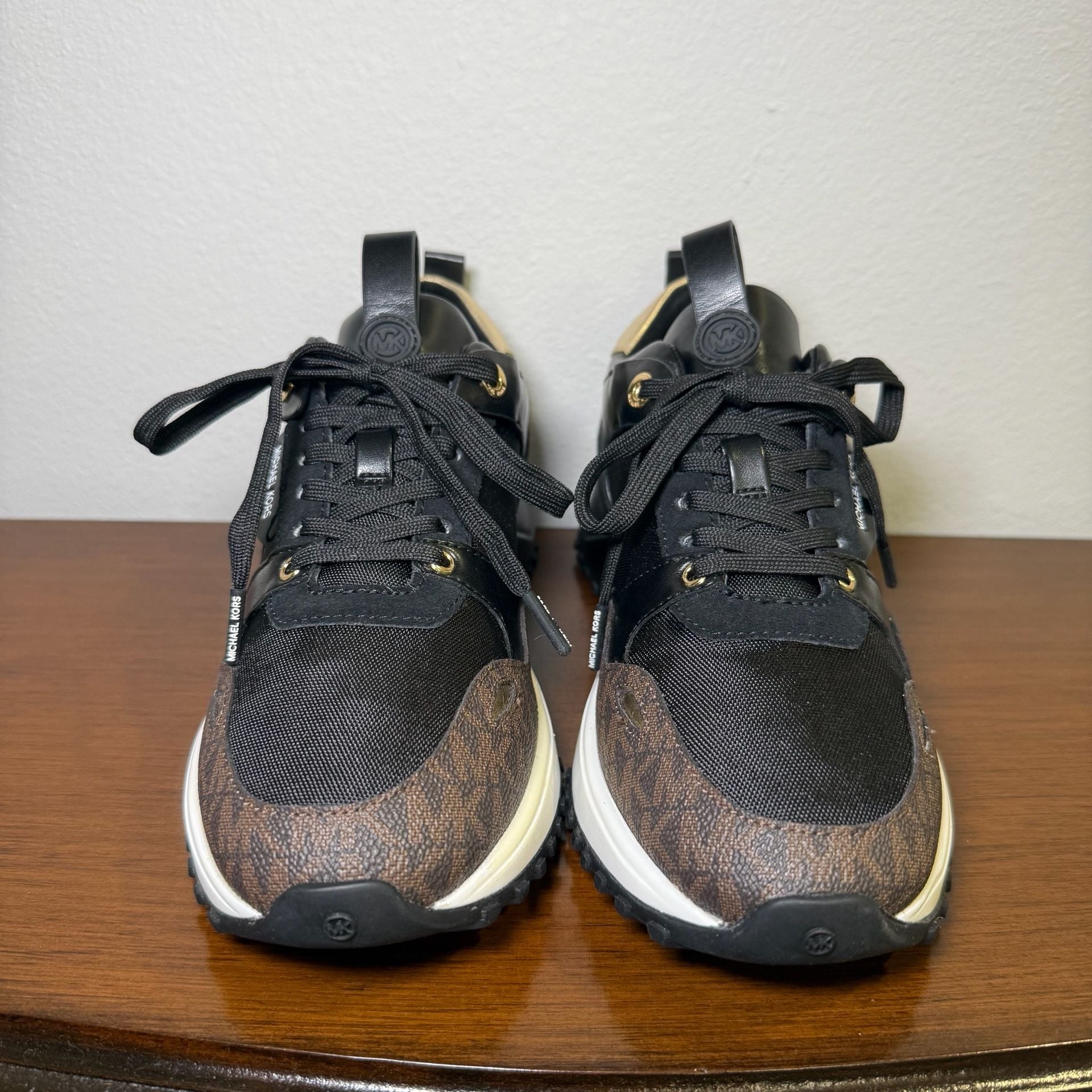 Michael Kors Theo Trainer Size 7.5M Black Monogram 4