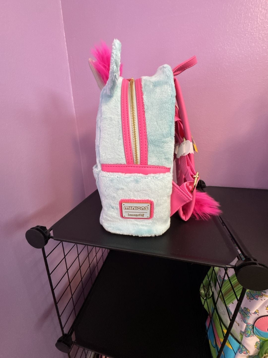 Loungefly Minions Fluffy Unicorn Costume Plush Mini Backpack 8