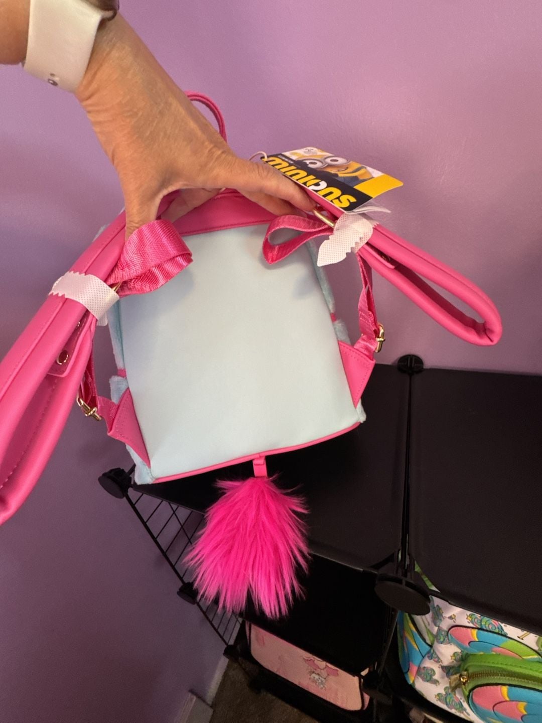 Loungefly Minions Fluffy Unicorn Costume Plush Mini Backpack 10