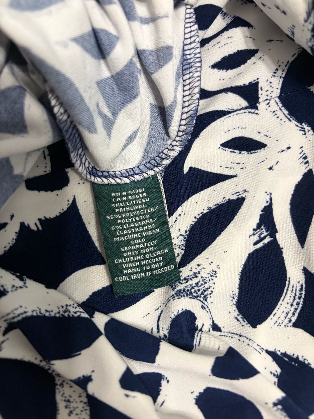 Ralph Lauren Faux Wrap Office Church Dress Size 8 Navy Blue Geometric Print 8
