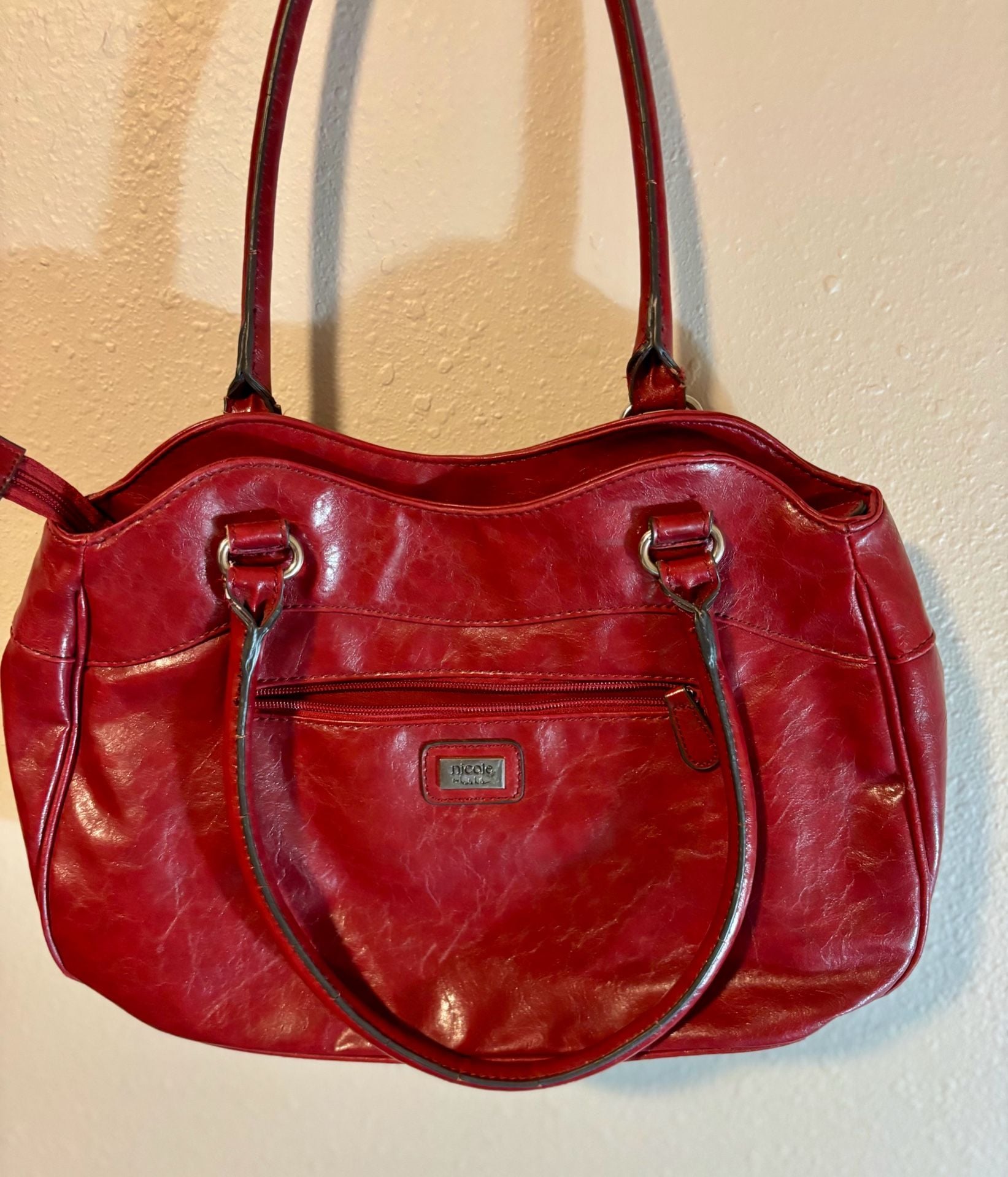 Nicole by Nicole Miller Red Handbag Shoulder Bag 2