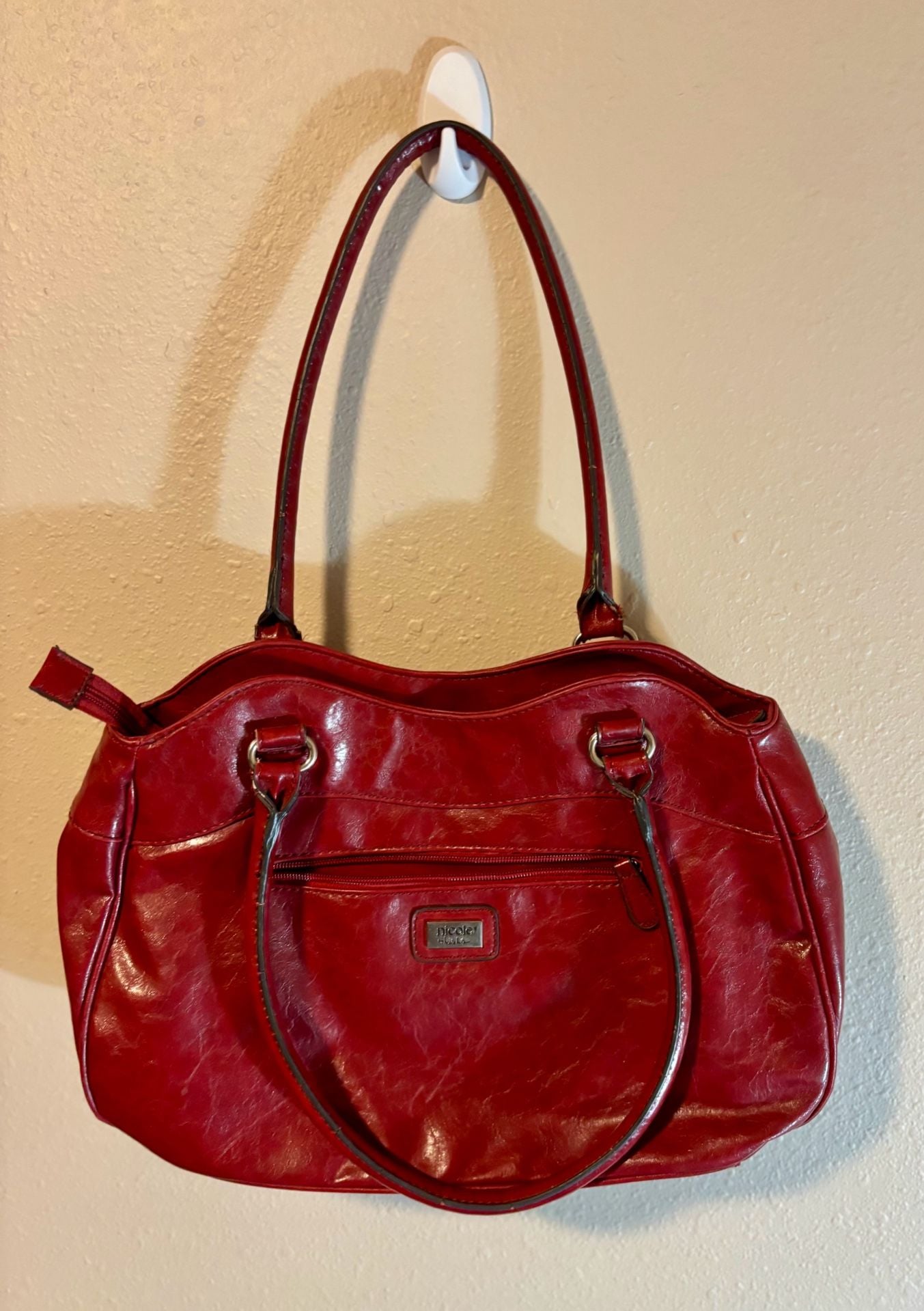 Nicole by Nicole Miller Red Handbag Shoulder Bag 3
