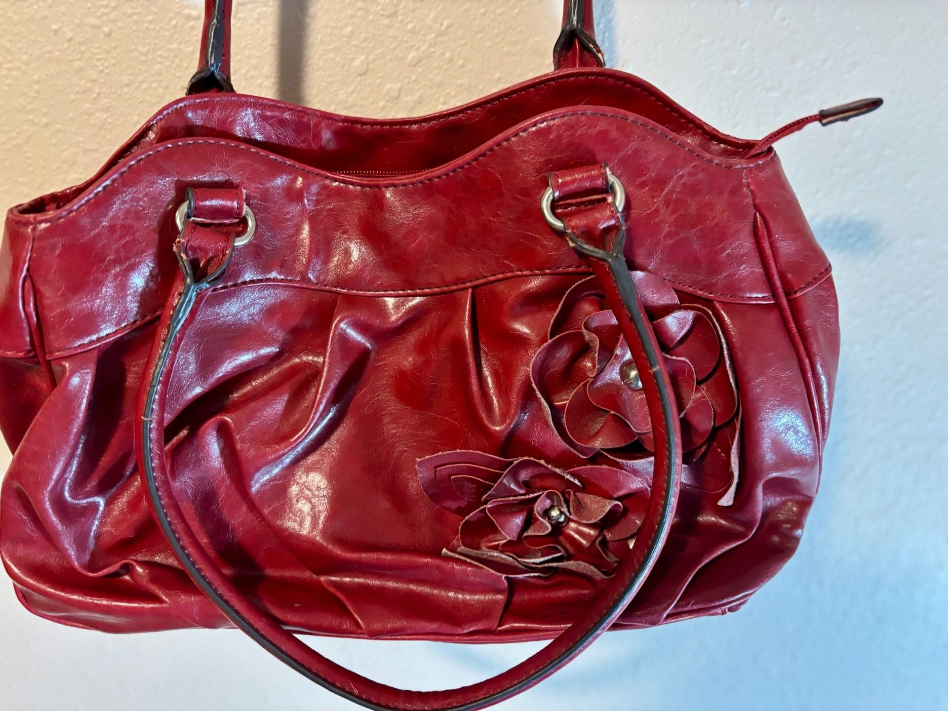 Nicole by Nicole Miller Red Handbag Shoulder Bag 7