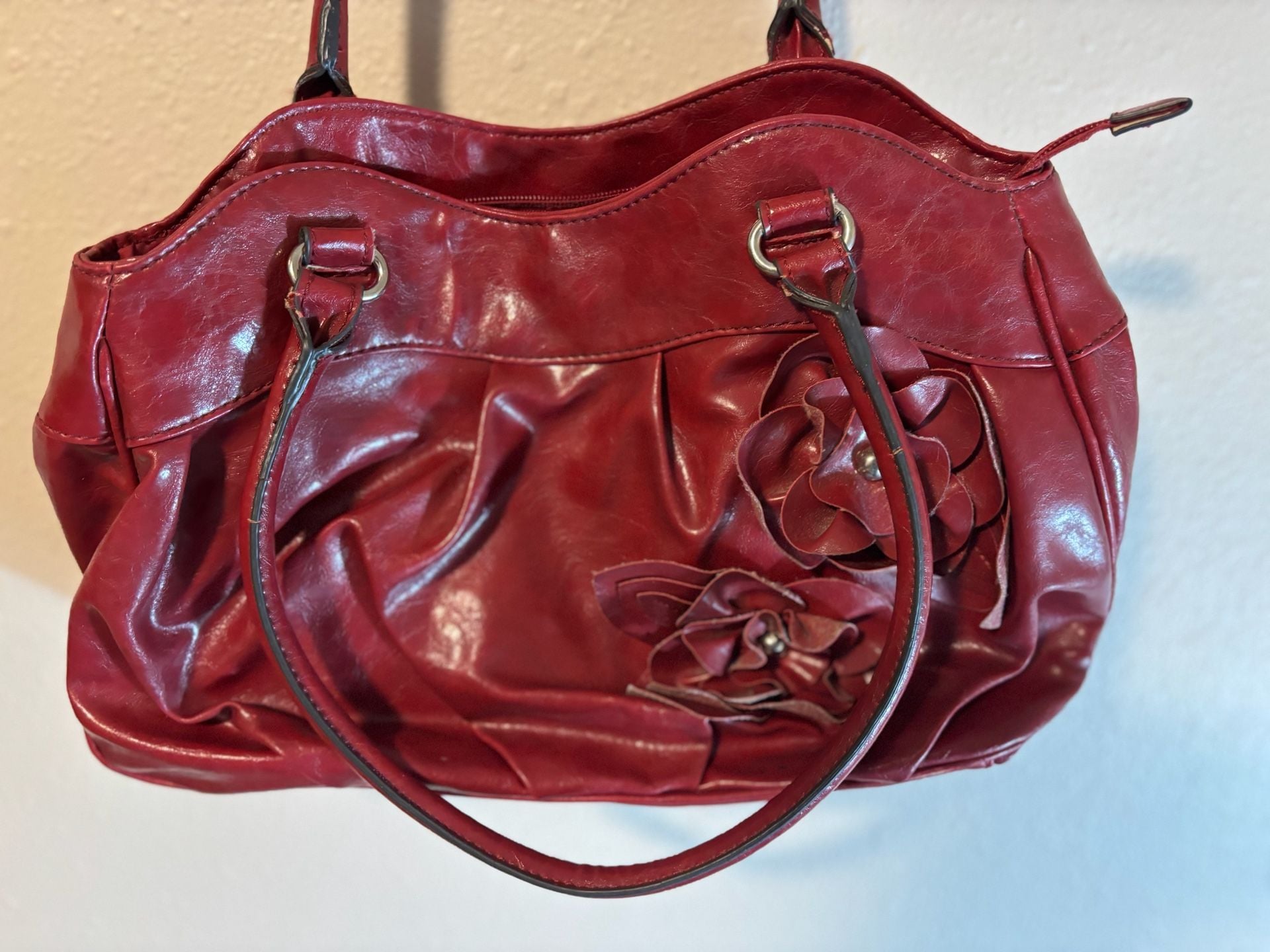 Nicole by Nicole Miller Red Handbag Shoulder Bag 8
