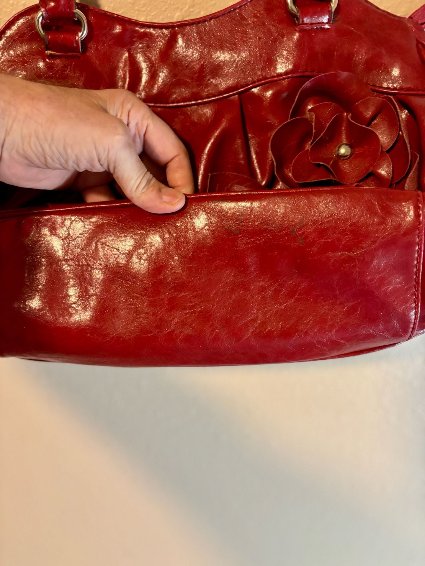 Nicole by Nicole Miller Red Handbag Shoulder Bag 13