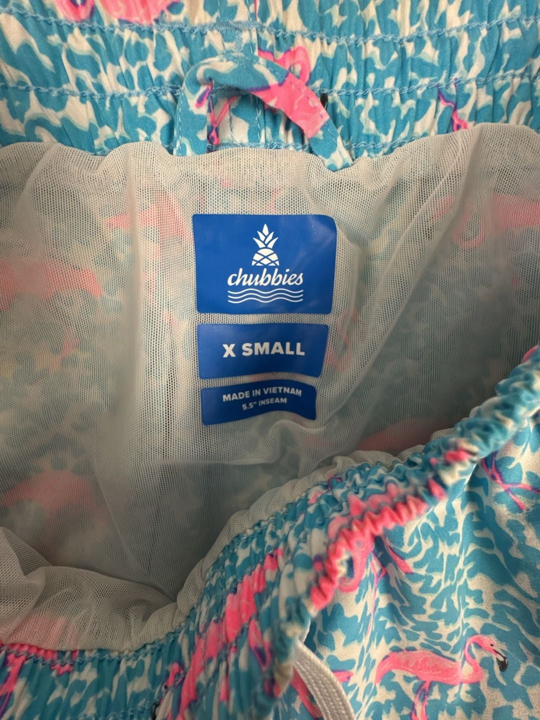 Chubbies The Domingos Are For Flamingos Swim Trunks Size X Small Blue 4