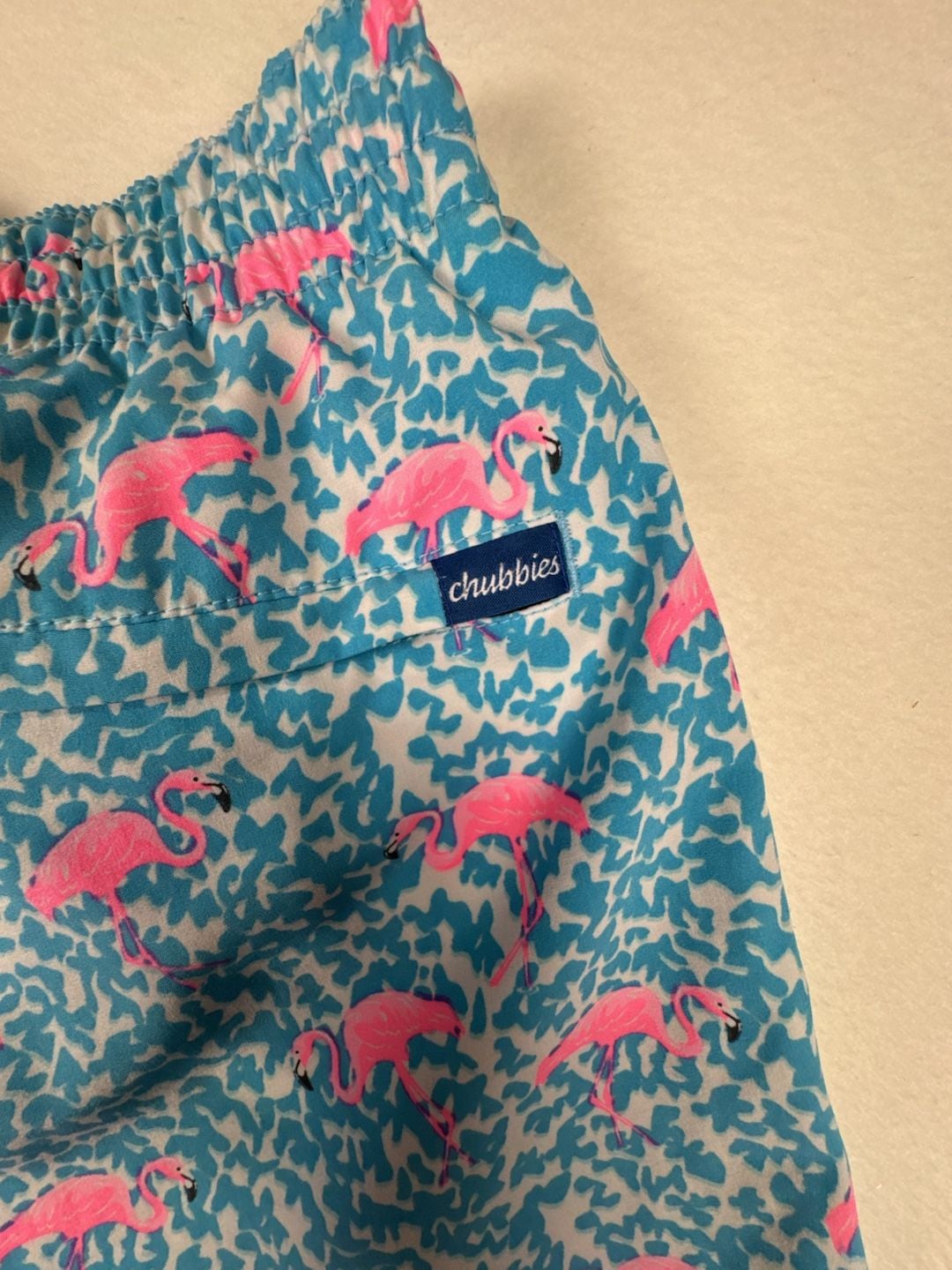 Chubbies The Domingos Are For Flamingos Swim Trunks Size X Small Blue 6
