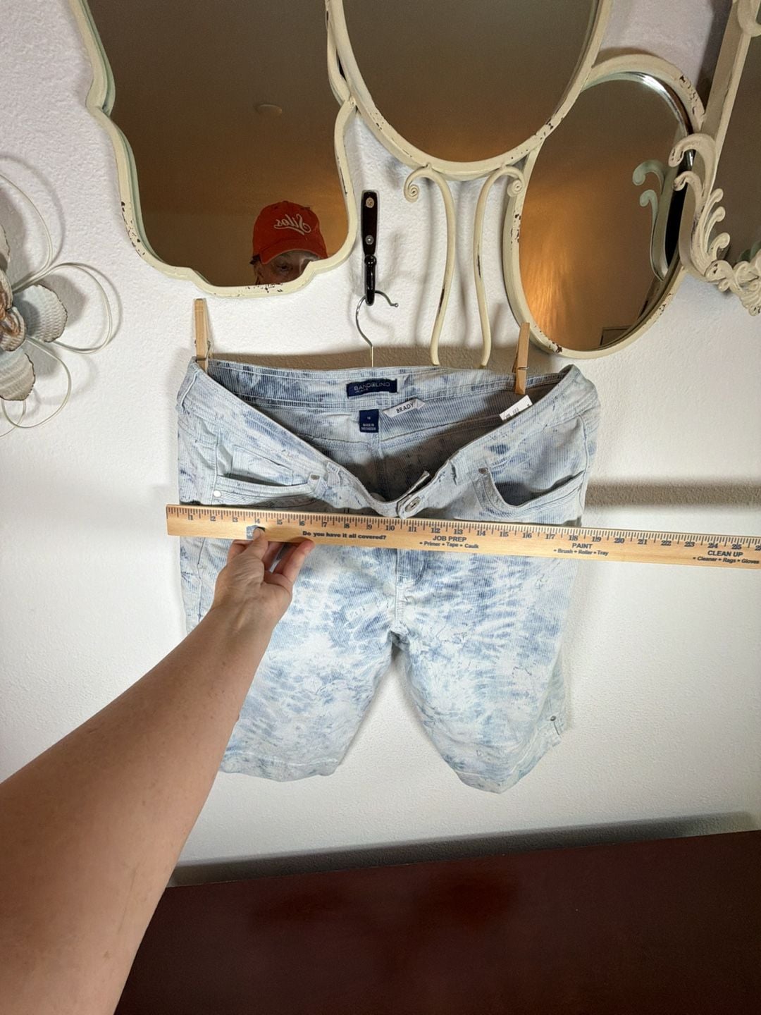 Bandolino Brady Bermuda Shorts Size 14 Acid Wash Denim Tie Dye 7